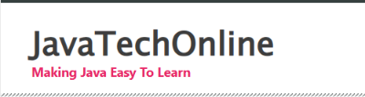 JavaTechOnline — Making Java Easy To Learn